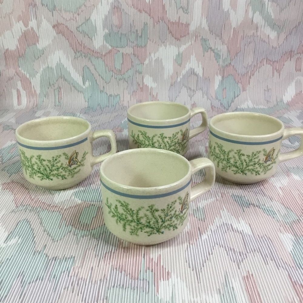 Lenox Set of 4 Temper-Ware Fancy Free Coffee/Tea Cups